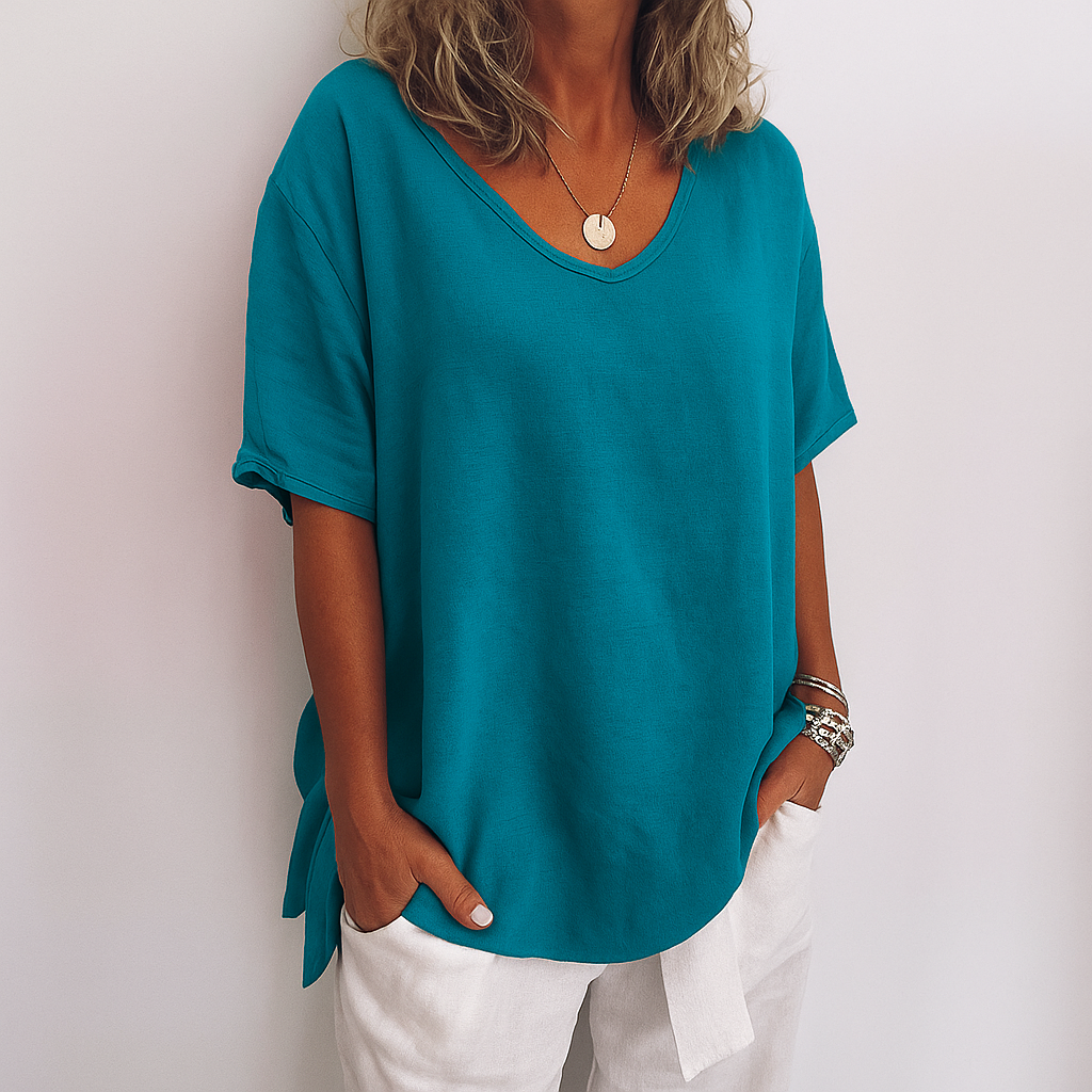 Arista - Casual Relaxed Crew Neck Top